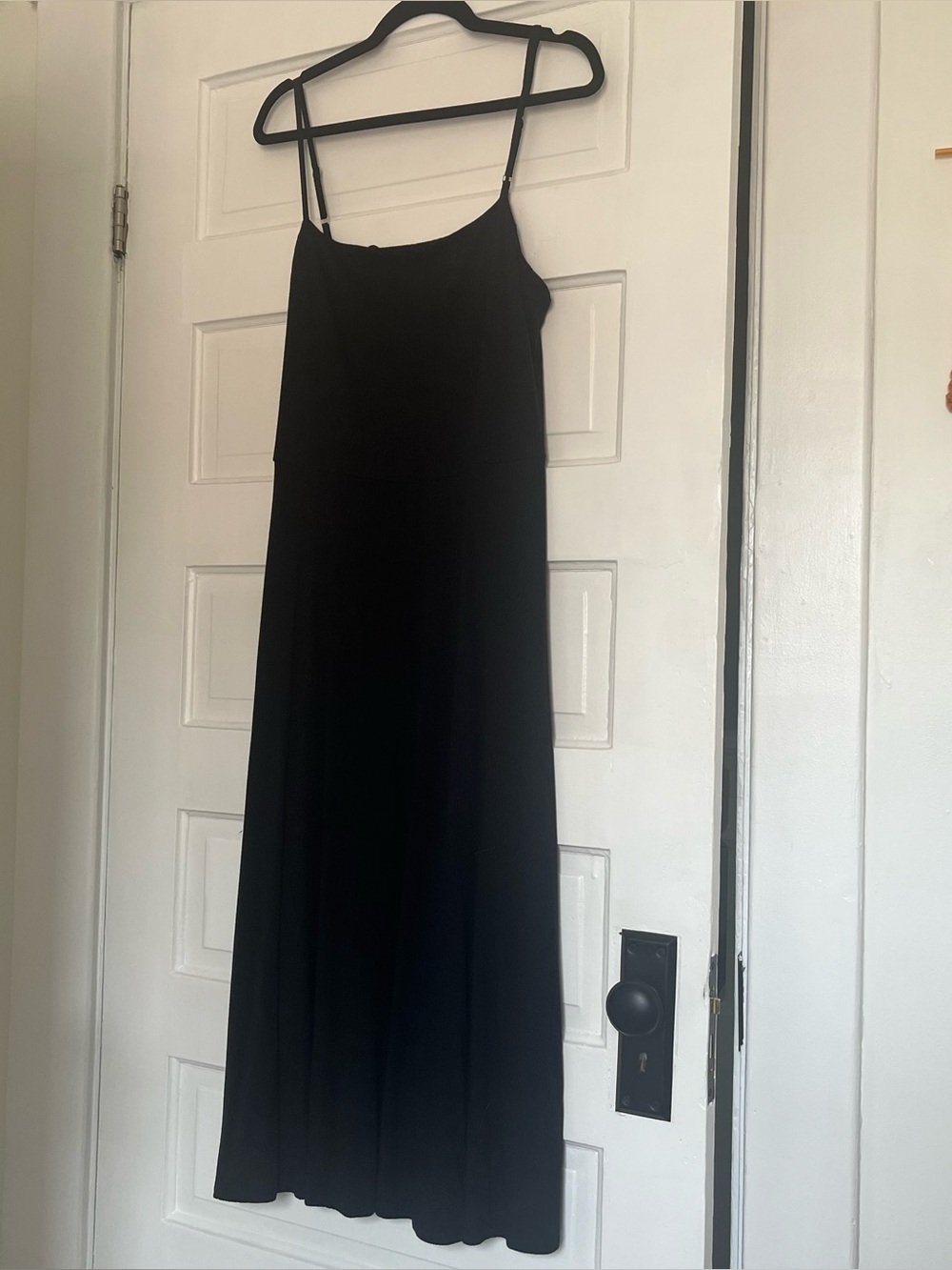 GAP Black Midi Spaghetti Strap Dress
